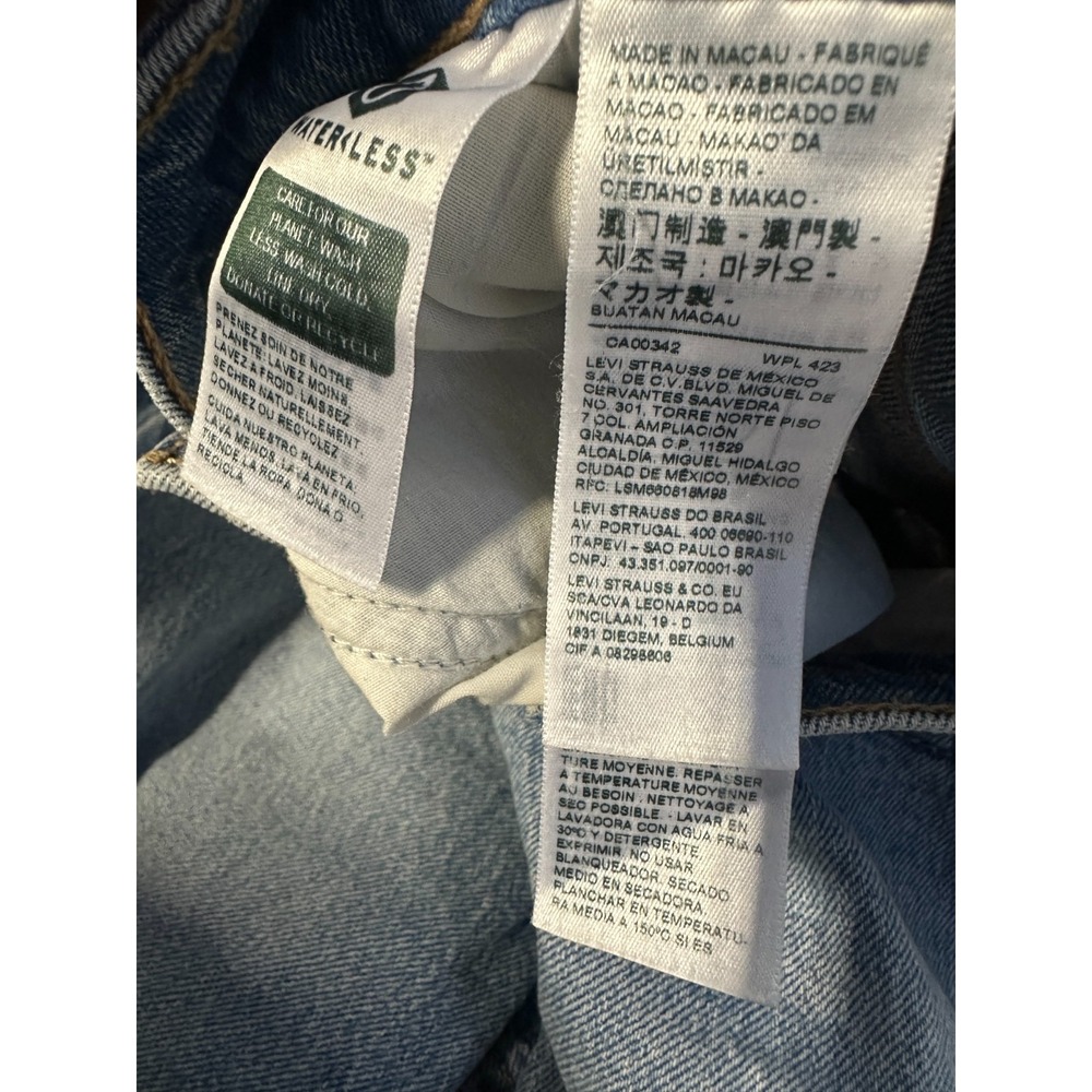 Levi's Premium 70's High Rise Flare Women's Jeans Blue Denim Distressed Size 26 - Picture 7 of 14